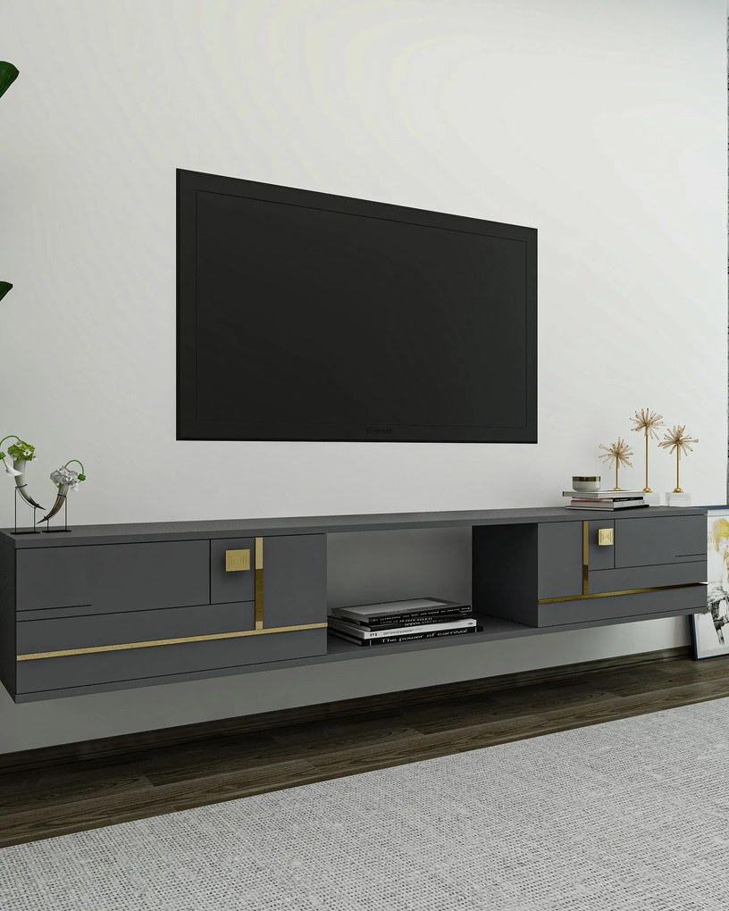 Masă TV Arenden (antracit + Auriu). 1127733