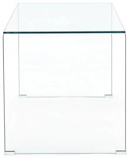 Birou de studiu transparent din sticla temperata, 126 cm, Suami Bizzotto