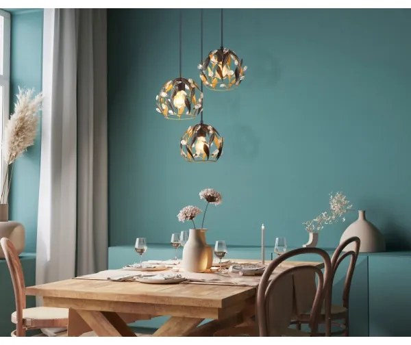 Lustră pe cablu Globo 15759-3HR MIKA 3xE27/40W/230V d. 41 cm