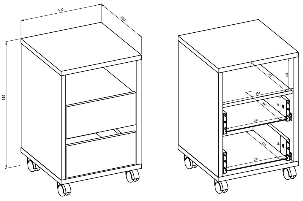 Container/ Dulap birou Agave Typ 03 (alb). Promo -9%. 1108238
