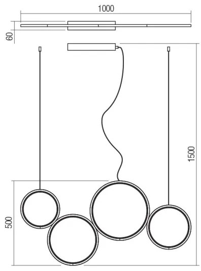 Lustră LED dimabilă pe cablu ATHENA LED/40W/230V CRI98 negru Redo 01-3384