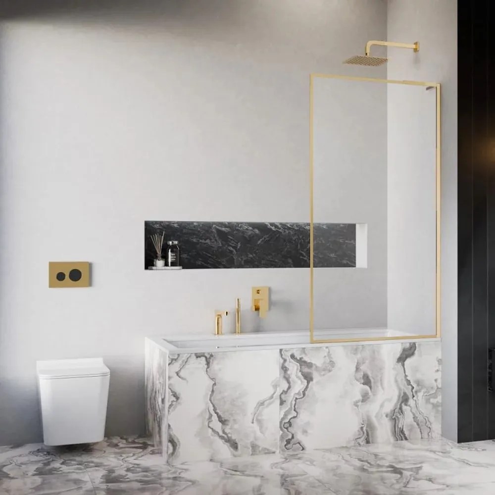 Paravan de cada Radaway Modo F SL PNJ II auriu lucios-transparent 50x150 cm sticla 8 mm dreapta
