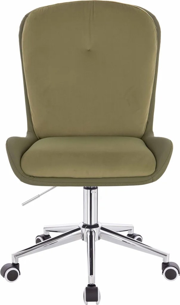 HR690K Scaun Velvet&amp;soft Piele Pu Măsline/Khaki Bază Cromata