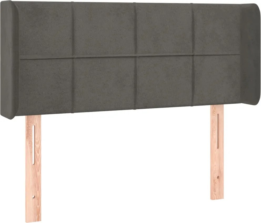 vidaXL Tăblie de pat cu aripioare gri închis 103x16x78/88 cm catifea