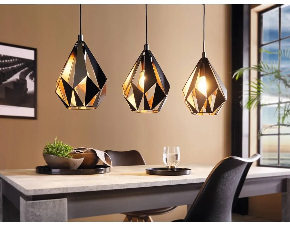 Lustră neagră cu abajur din metal CARLTON 1 – EGLO