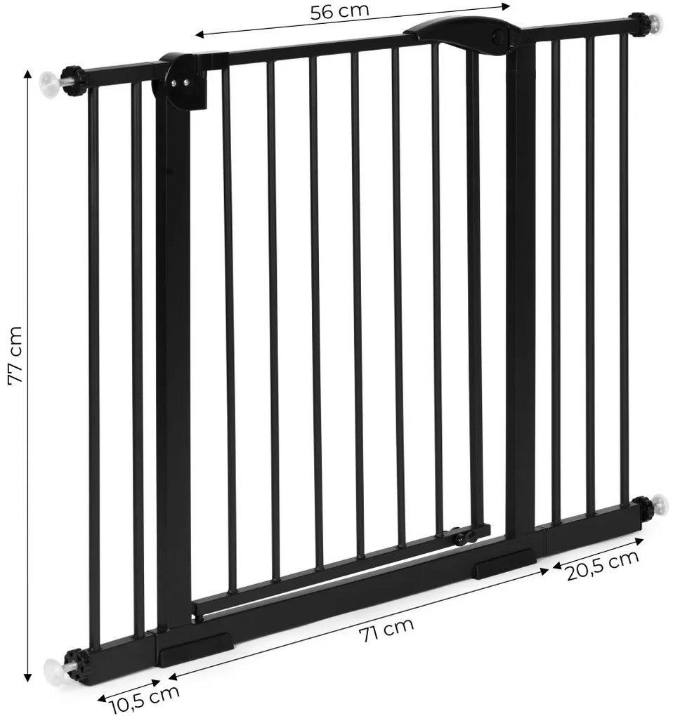 Șină de siguranță 74-105 cm pentru scări și uși din metal și lemn negru