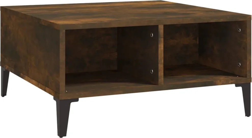 vidaXL Masă de cafea, stejar fumuriu, 60x60x30 cm, lemn prelucrat