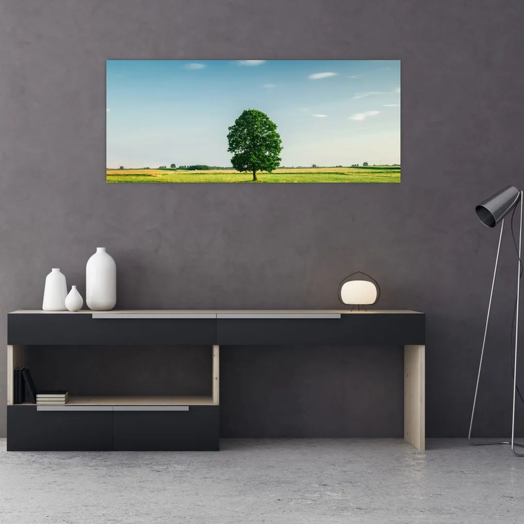 Tablou cu copaci pe luncă (120x50 cm)
