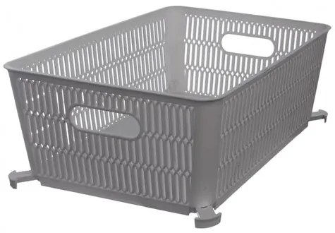 Coș de plastic stivuibil Orion NESTA, 28,5 x 23 x12 cm, gri, M