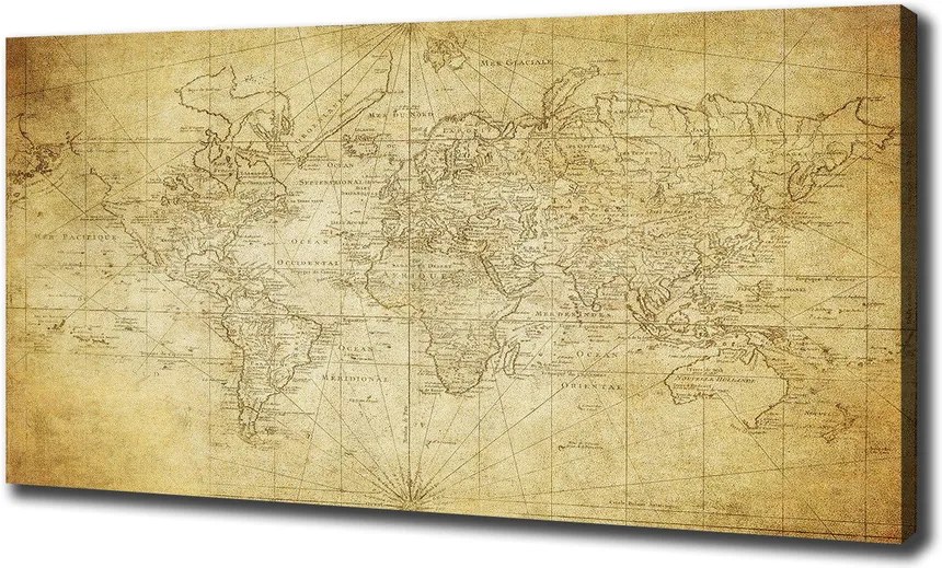 Pictură pe pânză Harta lumii vechi