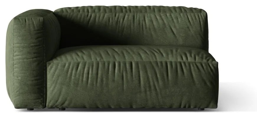Modul pentru canapea modulară verde cu tapițerie din catifea (cu colț pe partea stângă) Martina – Micadoni
