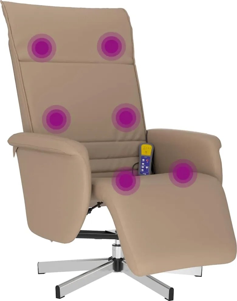 vidaXL Fotoliu de masaj rabatabil, cappuccino, piele ecologică