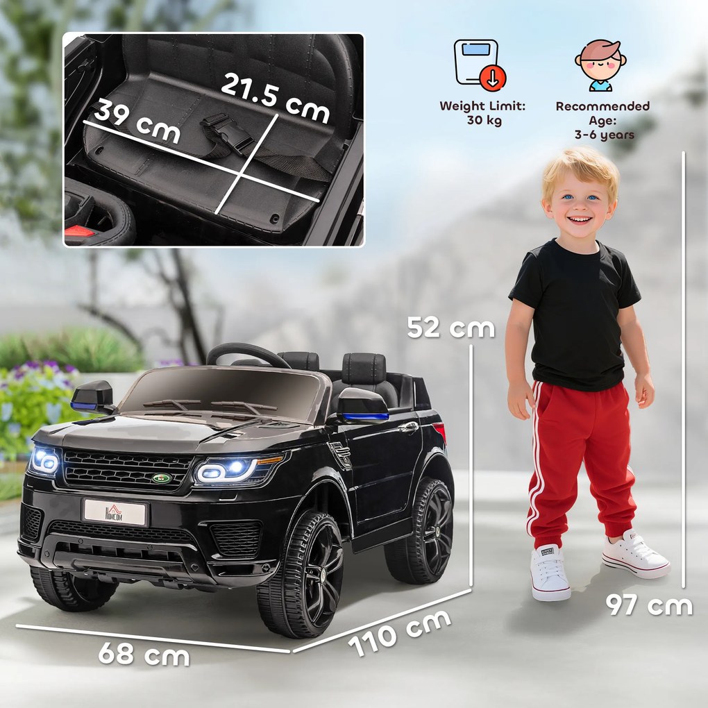 HOMCOM Mașină Electrică pentru Copii cu Motor Dublu, Suspensie și Telecomandă, 110x68x52 cm, Negru | Aosom Romania
