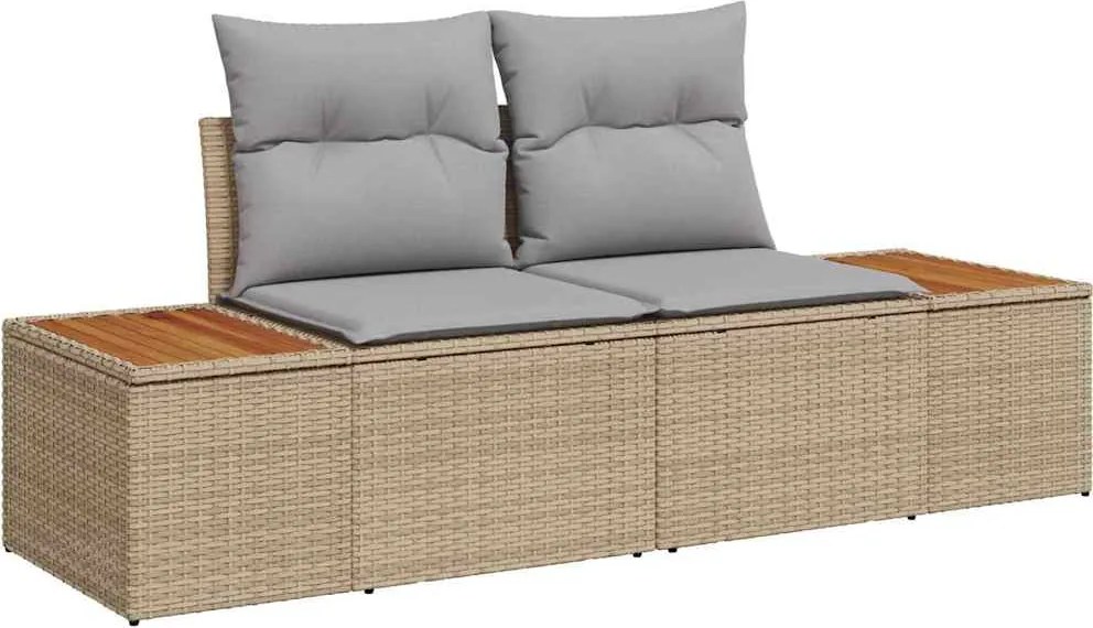 vidaXL Canapea de grădină Bej 184 x 62 x 85cm poliratan