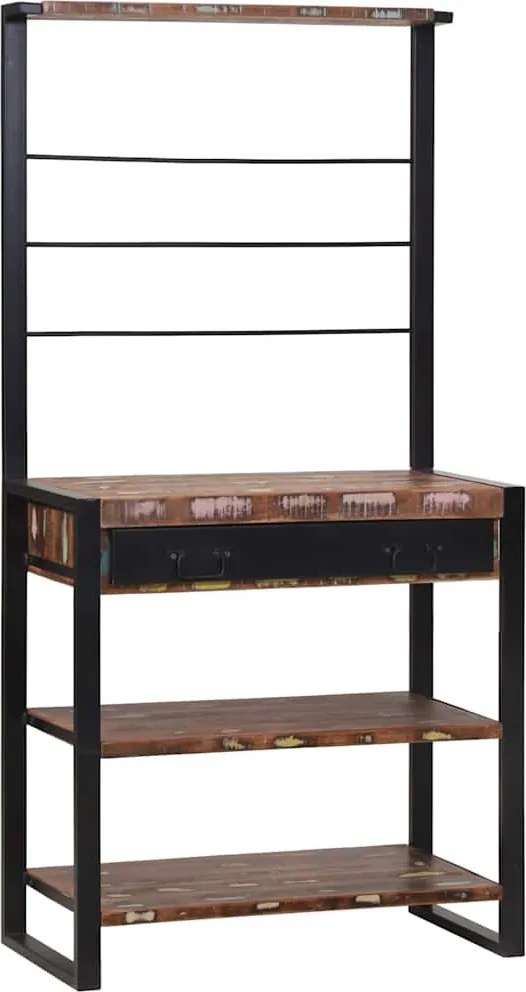 vidaXL Raft de bucătărie Multicolor și negru 80 x 40 x 160 cm