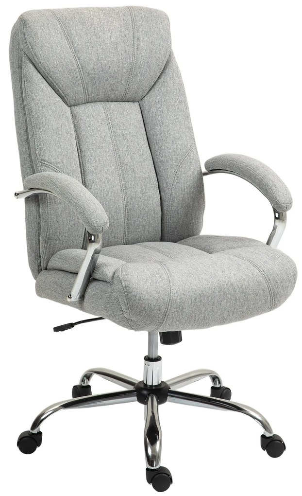 Vinsetto Scaun de birou ergonomic, spatar inalt, husa de respirabil, inaltime ajustabila, Gri | Aosom Romania