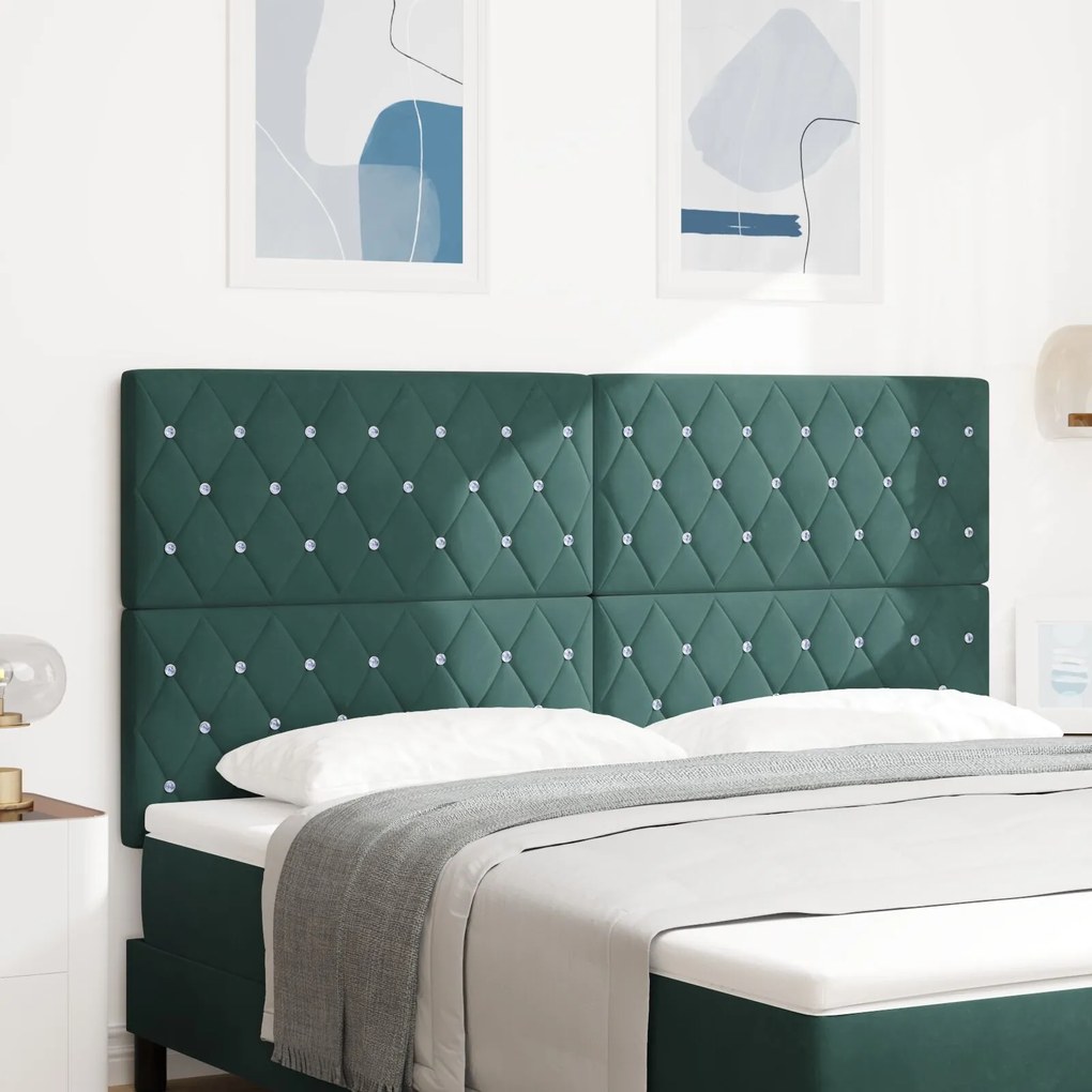 vidaXL Tăblie din Catifea Argyle Manual Verde închis 180 cm Catifea