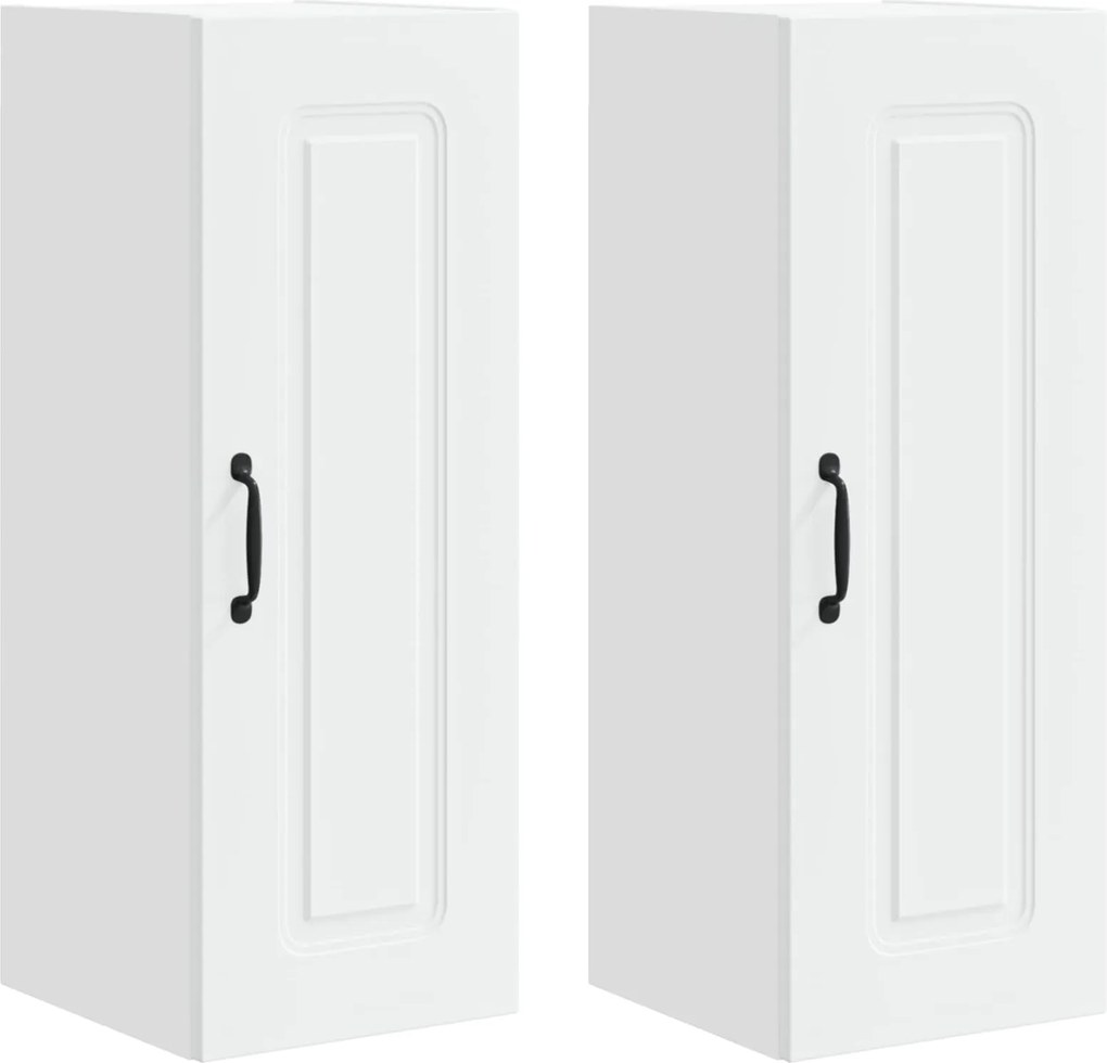 vidaXL Dulap de bucătărie Kalmar 2 pcs Alb 30 x 31 x 80 cm