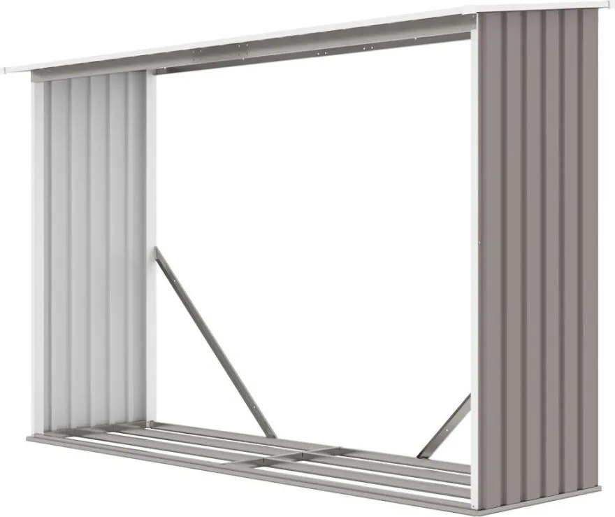 Adapost pentru lemne, sopron metalic, 242 x 75 x 160 cm.