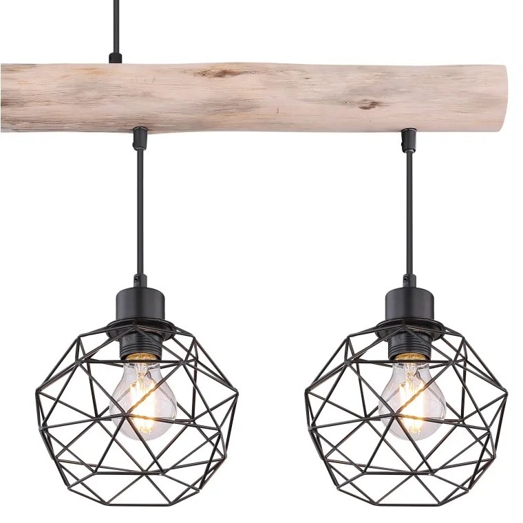 Lustra cu 4 pendule design modern Theodor lemn 15416-4 GL