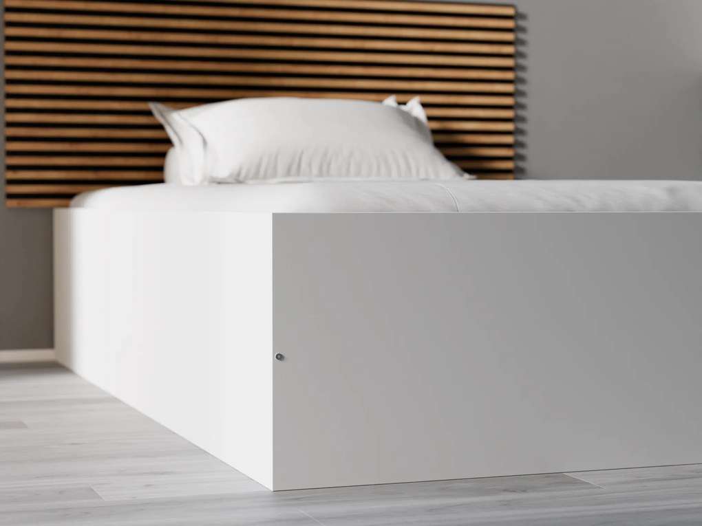 Pat BELLA 120 x 200 cm, alb Saltele: Cu saltele Somnia 18 cm, Somiera pat: Cu lamele drepte