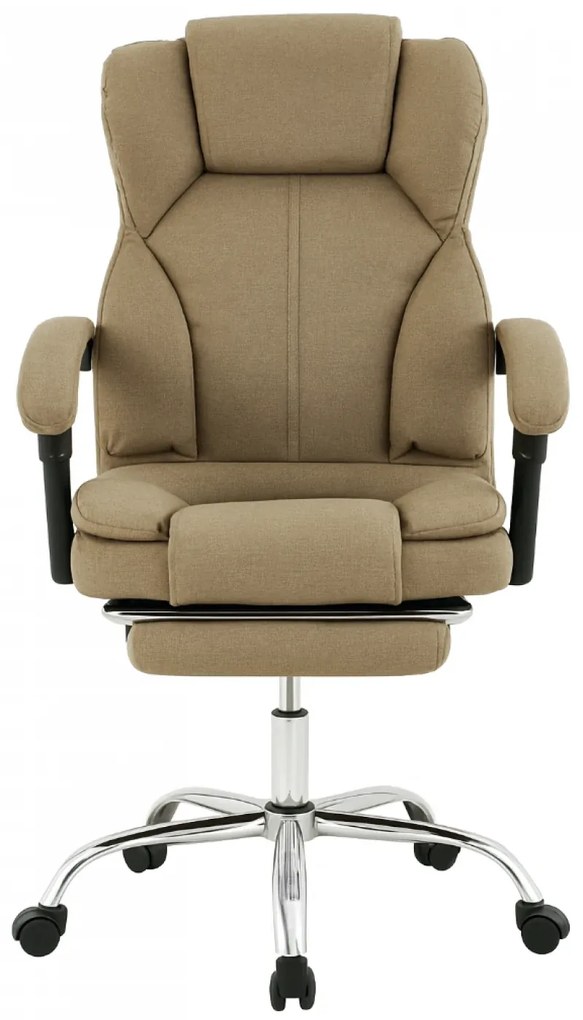 Scaun directorial, suport picioare, Material textil, Crem