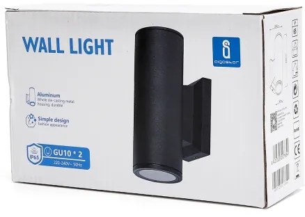 Aplică de exterior Aigostar 2xGU10/230V negru IP65 rotund