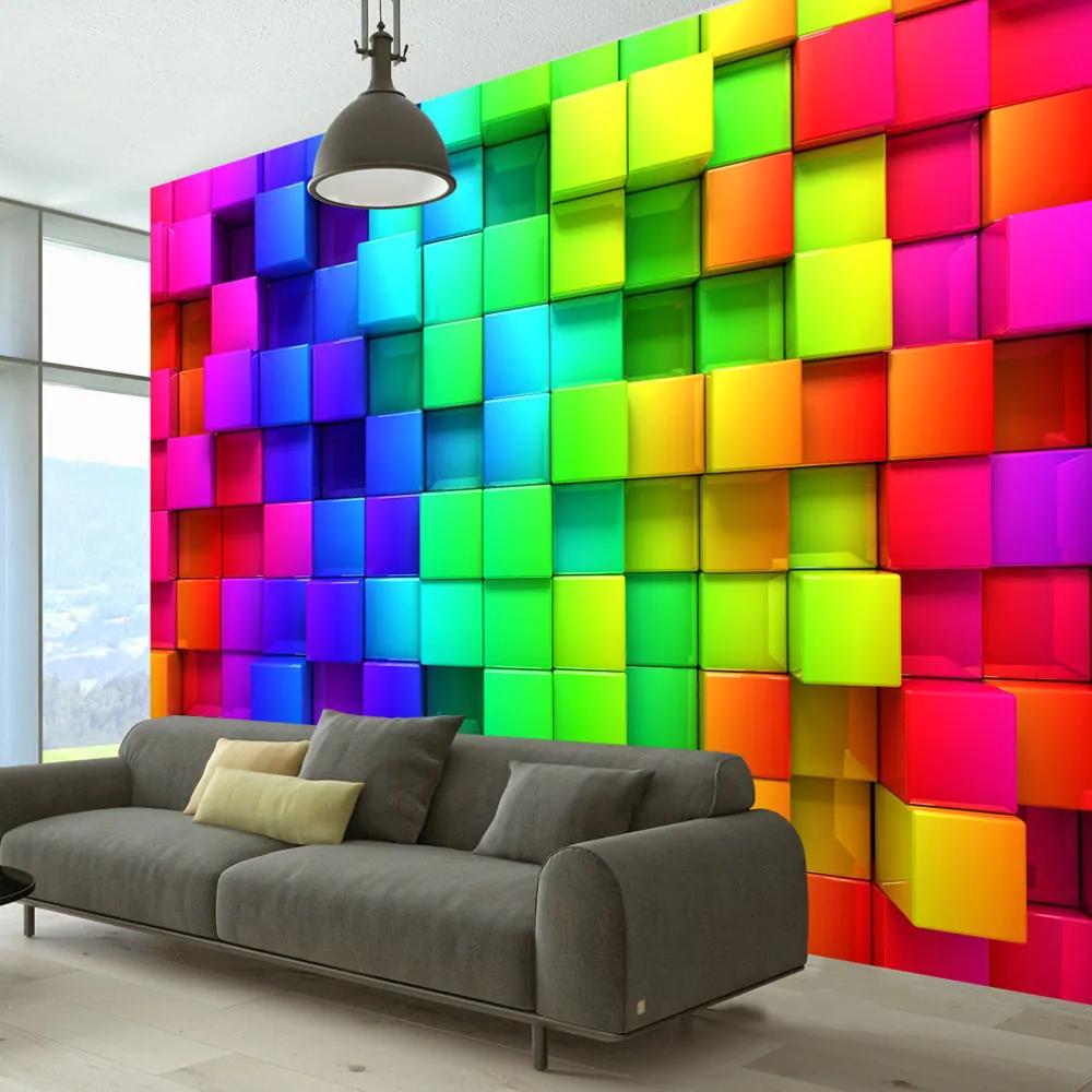 Fototapet Bimago - Colourful Cubes + Adeziv gratuit 200x140 cm