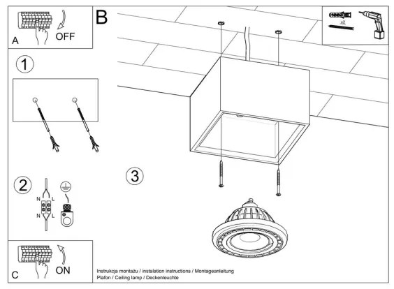 Plafonieră QUATRO 1xGU10/40W/230V lemn
