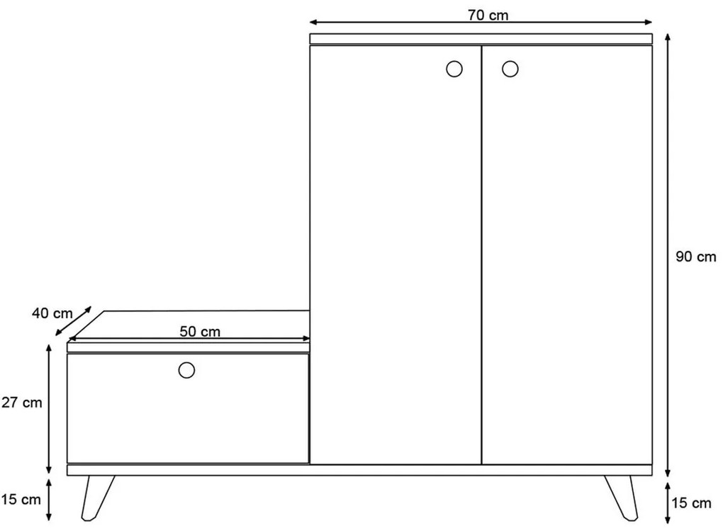 Mobilier Hol Tenuve (stejar + alb) . 1093913