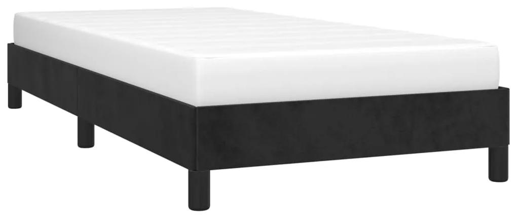 Cadru de pat, negru, 90 x 200 cm, catifea Negru, 25 cm, 90 x 200 cm