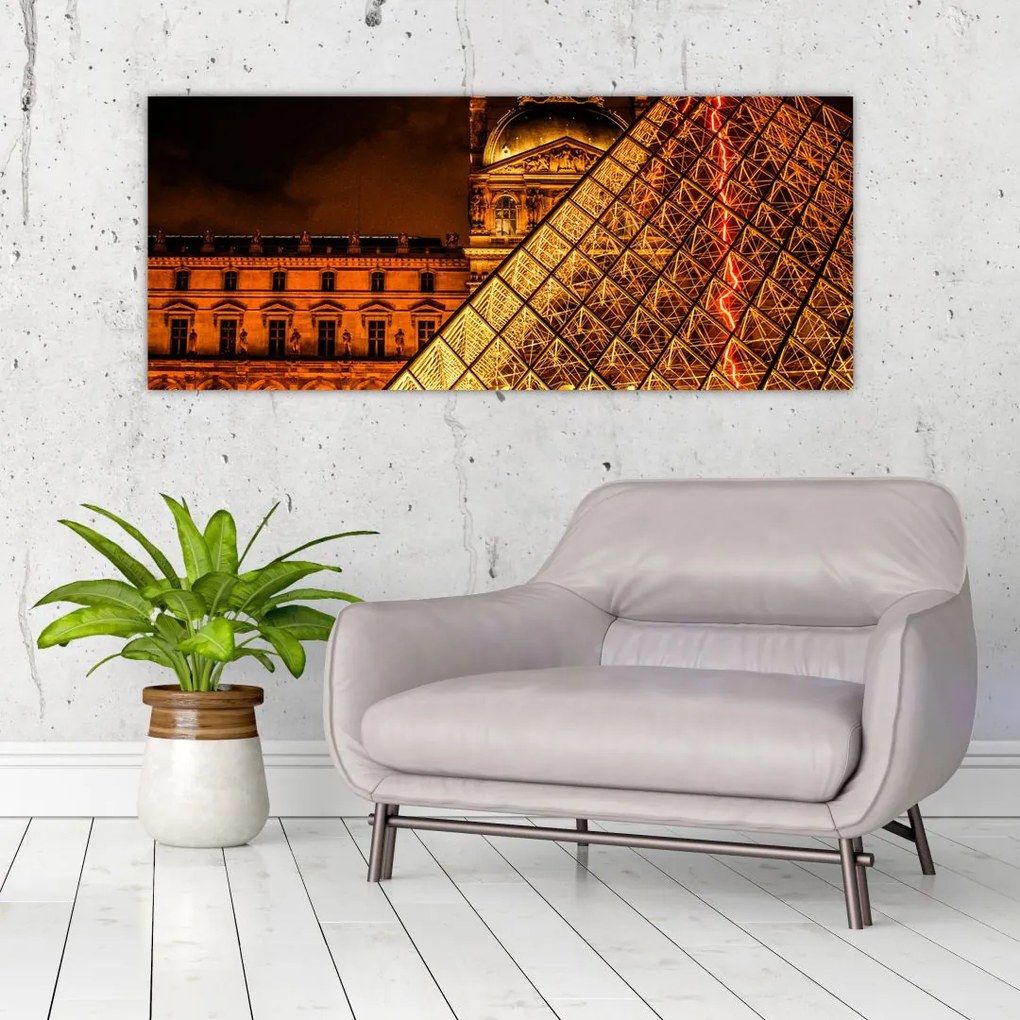 Tablou cu Louvre la Pris (120x50 cm)