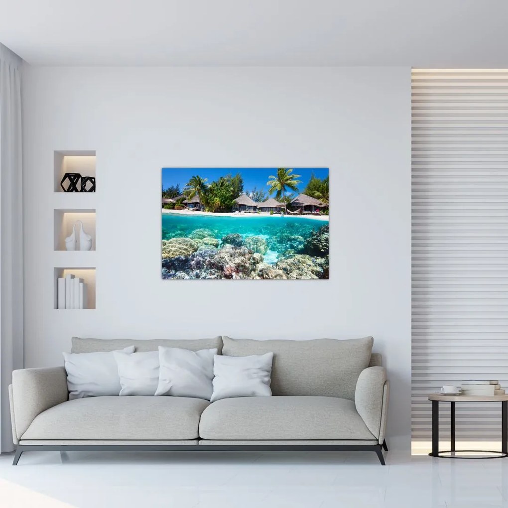 Tablou cu plaja pe insulă tropicală (90x60 cm)