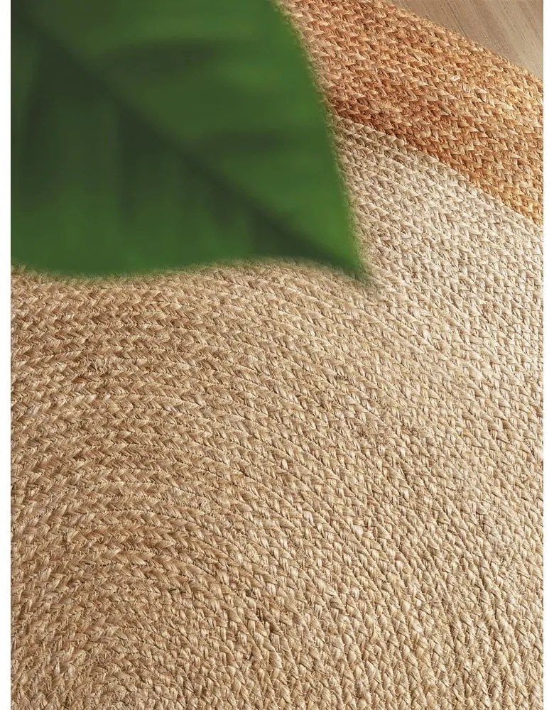 Covor fildeș reversibil, țesut manual rotund din iută ø 160 cm Jutta Ivory – Hanse Home