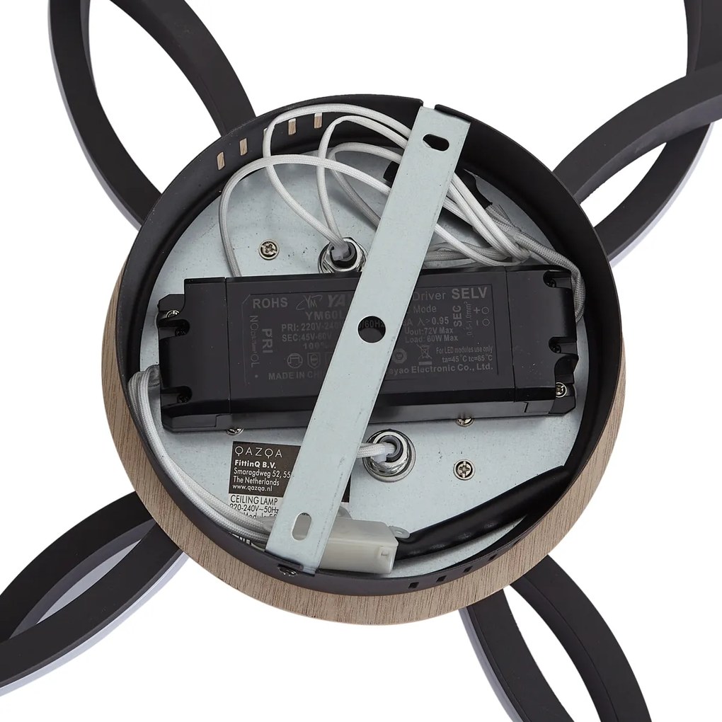 Plafonieră din lemn cu LED, cu 3 trepte de intensitate, cu 4 lumini - Navara