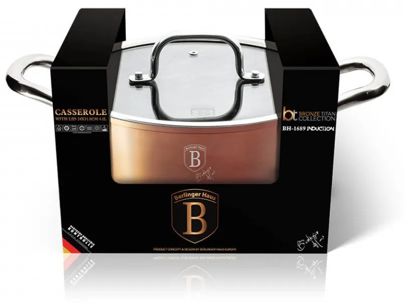 Oala cu capac 20 cm Bronze Titan Collection Berlinger Haus BH 1688