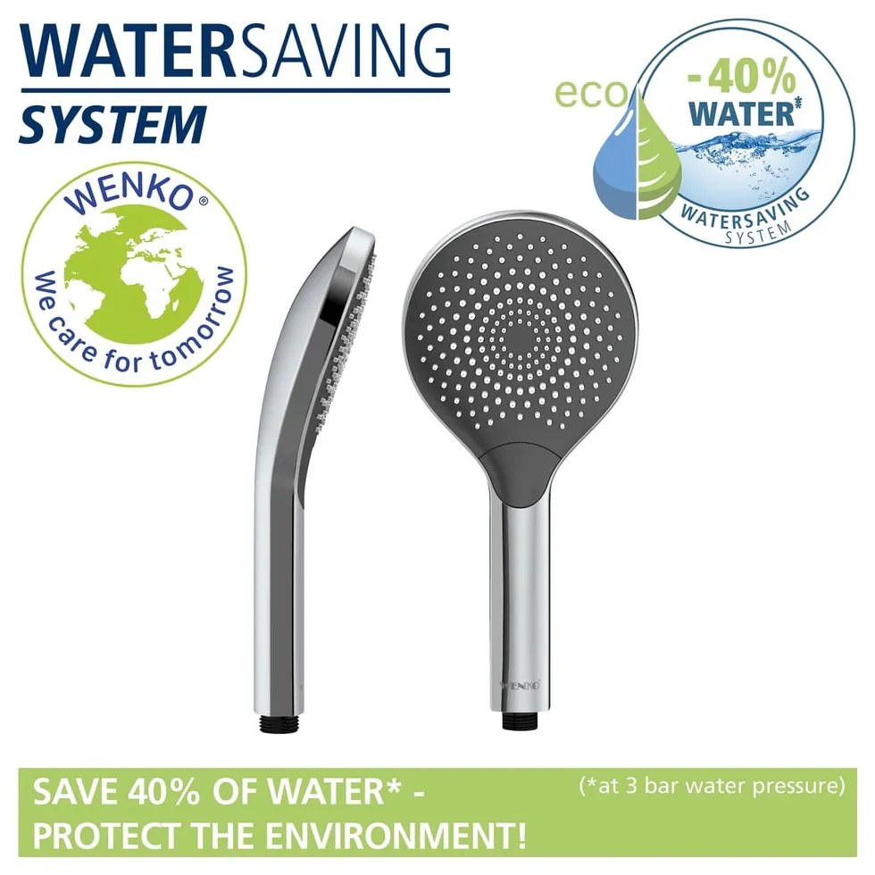 Cap de duș ø 12 cm Water Saving – Wenko