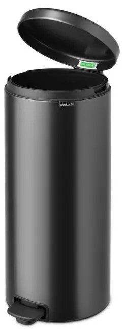 Cos de gunoi cu pedala Brabantia NewIcon 1008850, 30 L, Inchidere lina, Baza antiderapanta, Gri inchis