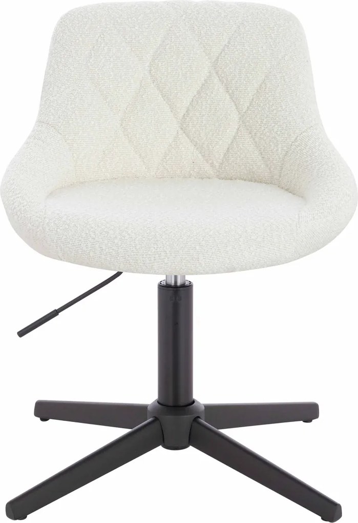 HR1054CROSS Scaun Crem Boucle cu Bază Neagră