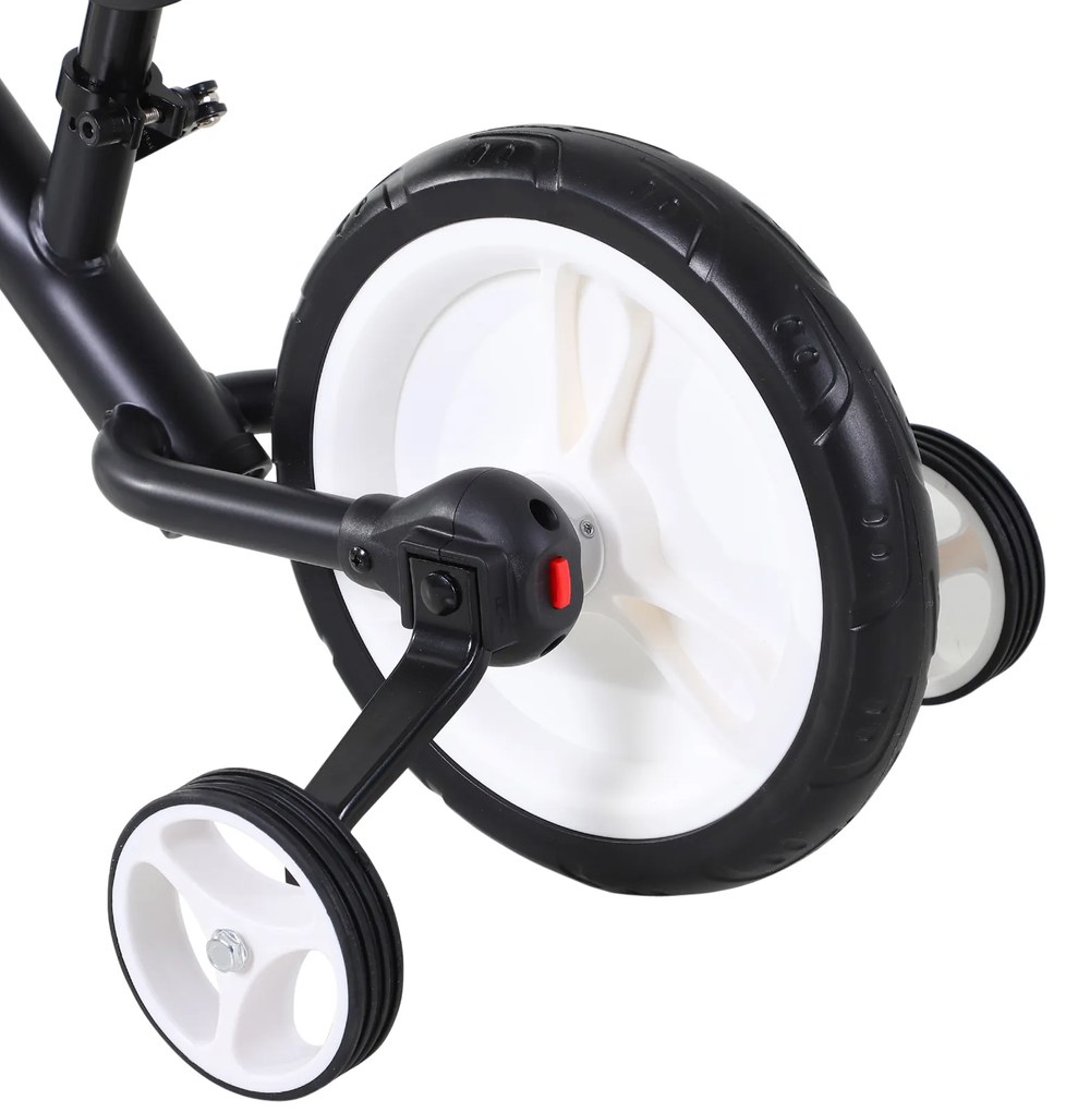 HOMCOM Bicicletă Fără Pedale Copii 2-5 Ani cu Șa Reglabilă, Roți și Pedale Negru | Aosom Romania