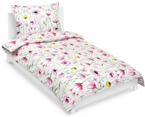 Bellatex Lenjerie de pat din bumbac Louka roz,verde, 140 x 200 cm, 70 x 90 cm
