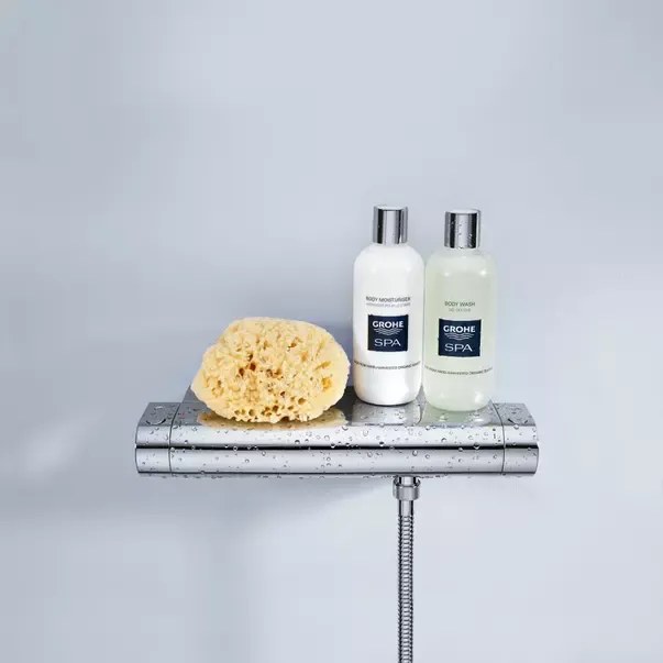 Baterie dus termostatata Grohe Grohtherm 2000 cu set de dus Euphoria crom lucios