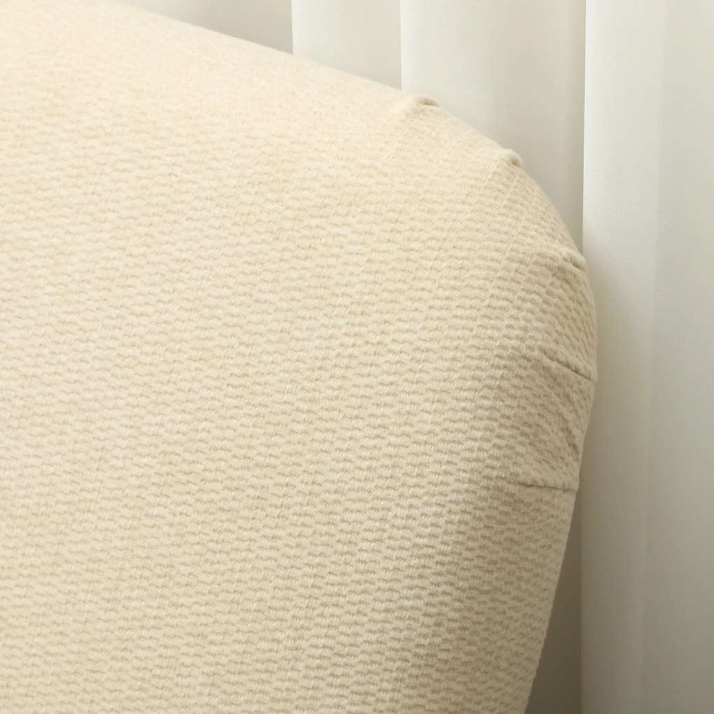 HOMCOM Canapea de două locuri, compactă, material prietenos cu pielea, până la 240 kg, 130x74x79 cm, alb crem | Aosom Romania