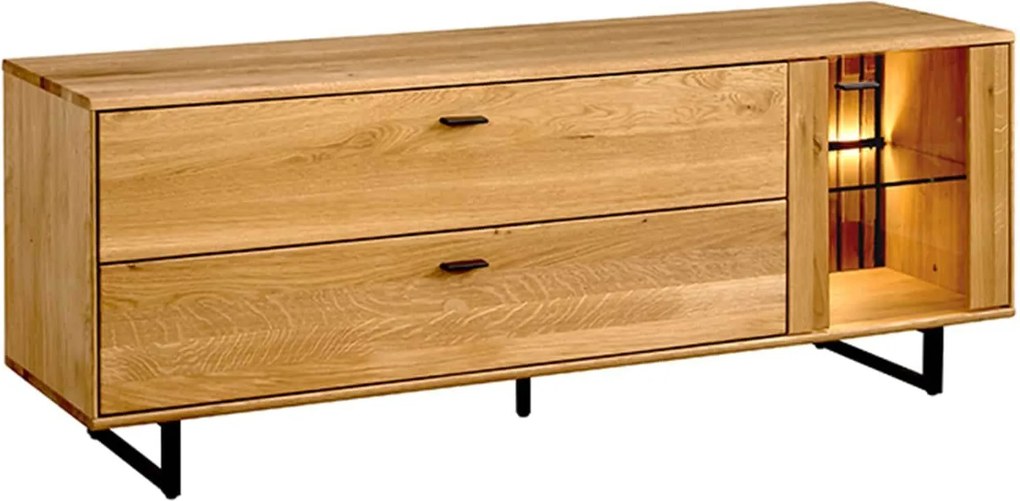 Comodă TV stejar masiv Urban, 164 × 49 × 62,5 cm