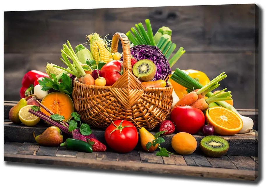Tablou canvas Un coș de legume fructe