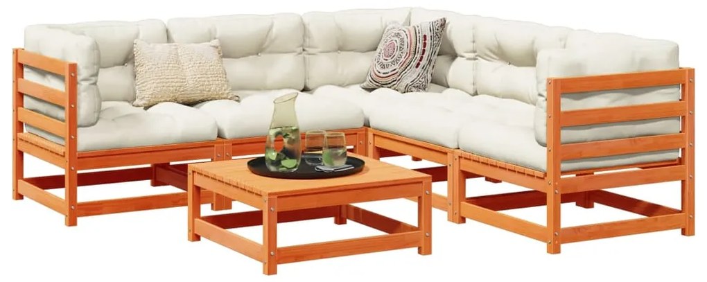 vidaXL Set mobilier de grădină cu perne, 6 piese, lemn masiv de pin