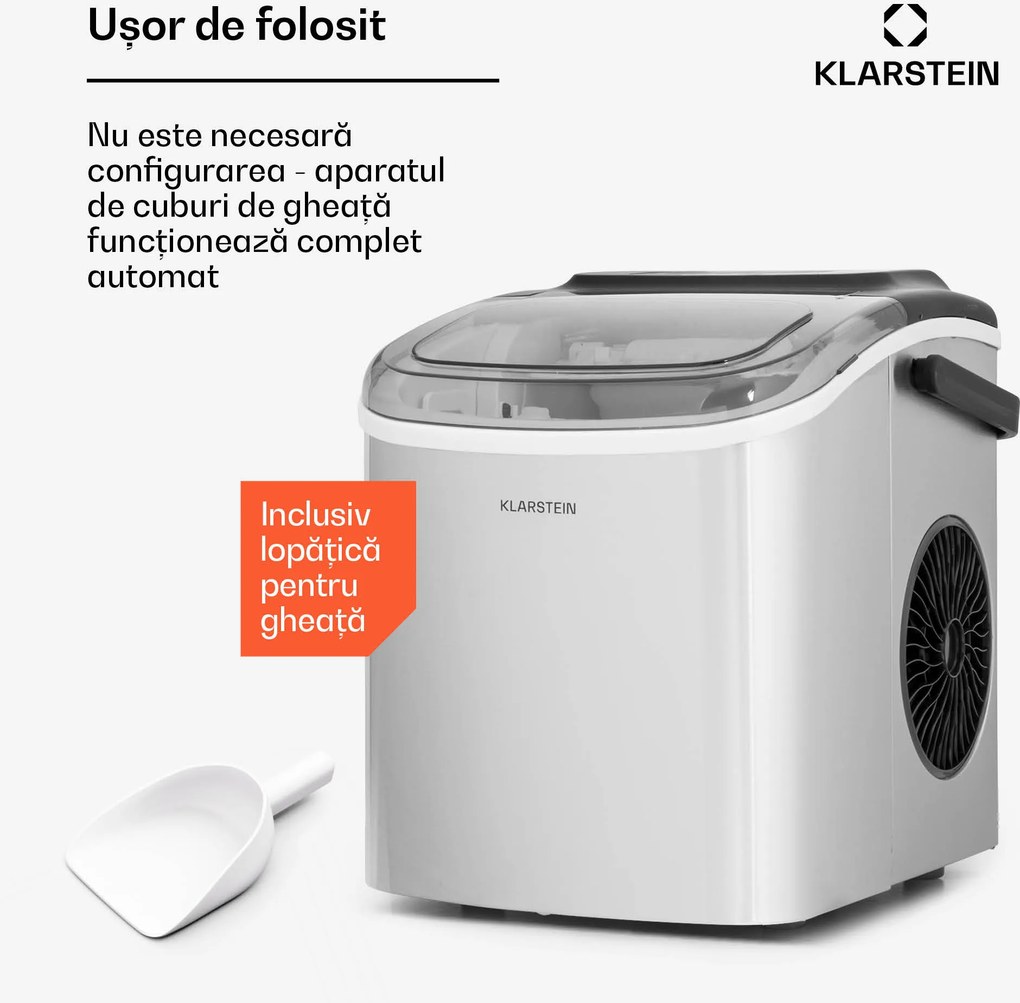 Klarstein Caldwell mașină de gheață Bulleteis 12kg/24h rezervor apă: 1,3 l