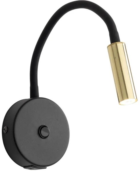 Lampă de perete cu port USB LAGOS 1xG9/3W/5V negru/auriu