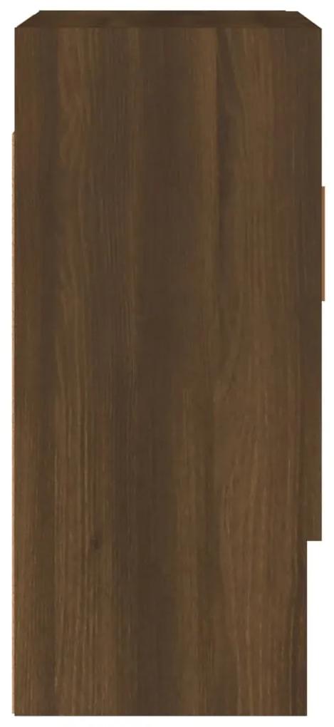 Dulap de perete, stejar maro, 60x31x70 cm, lemn compozit 1, Stejar brun