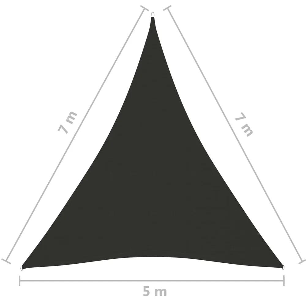 Panza parasolar antracit 5x7x7 m tesatura oxford triunghiular Antracit, 5 x 7 x 7 m